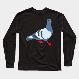 PIGEON – City Bird Hand Cut from Paper - Original Art Long Sleeve T-Shirt